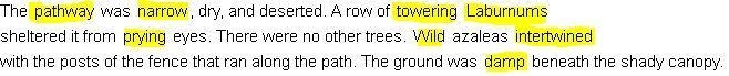 Select the correct text in the passage. Which three words from the excerpt best demonstrate-example-1