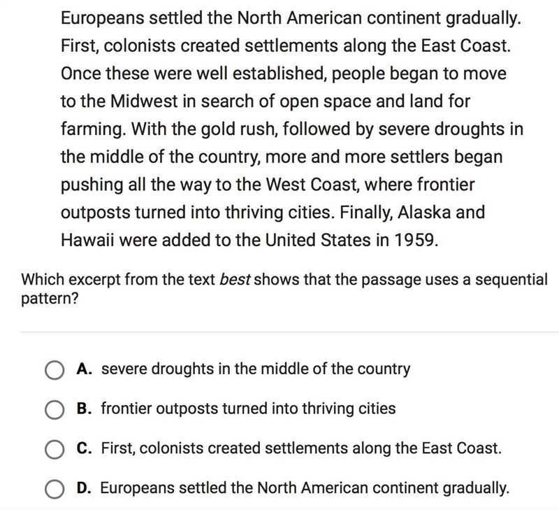 Read this passage: Which excerpt from the text best shows that the passage uses a-example-1