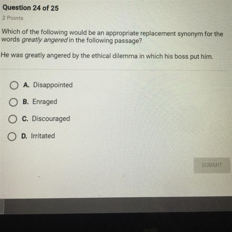 Which of the following would be an appropriate replacement synonym for the words “greatly-example-1