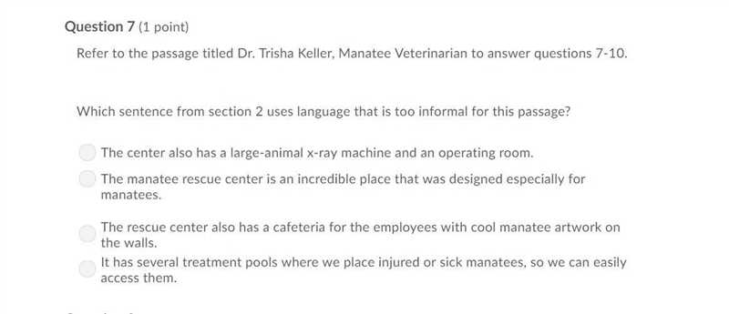 PLEASE HELP ASAP!!! CORRECT ANSWER ONLY PLEASE!!! Dr. Trisha Keller, Manatee Veterinarian-example-1