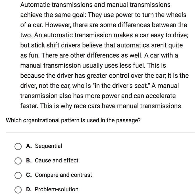 Read this passage: Which organizational pattern is used in the passage?-example-1