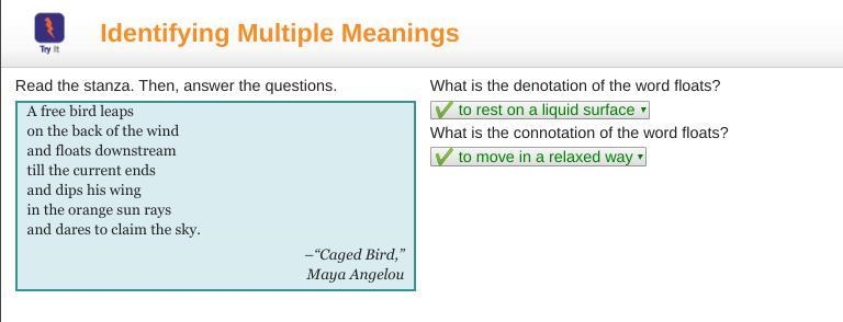 1. What is the denotation of the word floats? a) to wander without direction b) to-example-1