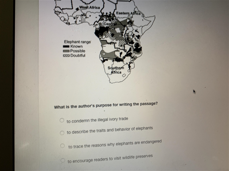 What’s the authors purpose for writing the passage? A. To condemn the illegal ivory-example-4