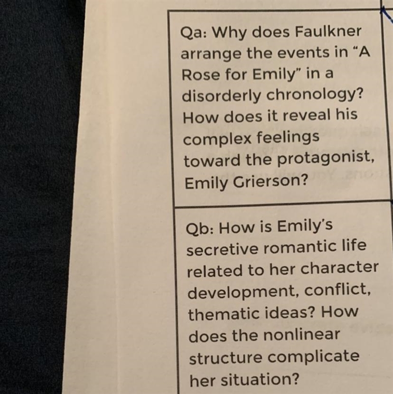 I am having difficulties with these questions if anyone has ever read “A rose for-example-1