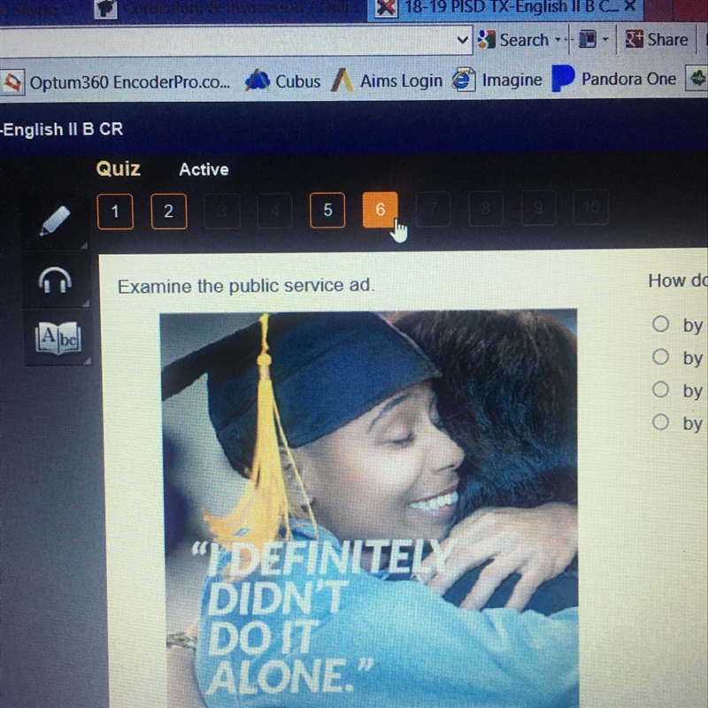 How does this ad transmit a cultural value? O by sharing relevant high school graduation-example-1