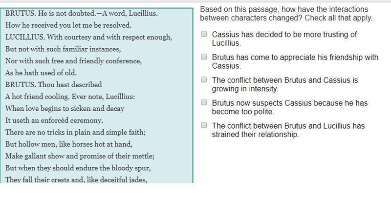 98 POINTS!!! Based on this passage, how have the interactions between characters changed-example-1