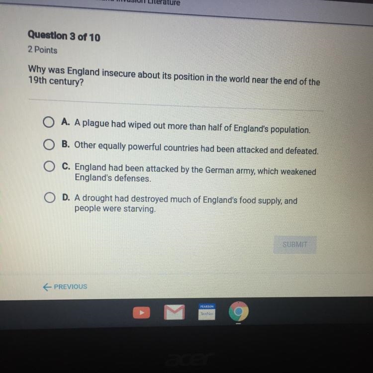 Please answer ASAP!!! Why was England insecure about its position in the world near-example-1