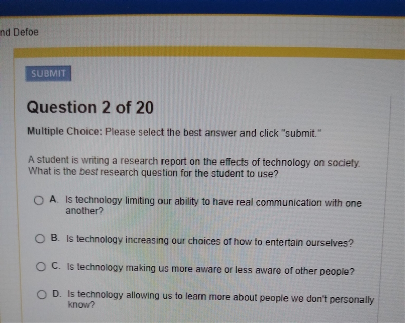 a student writitng a research report on the effects of technology on society. what-example-1