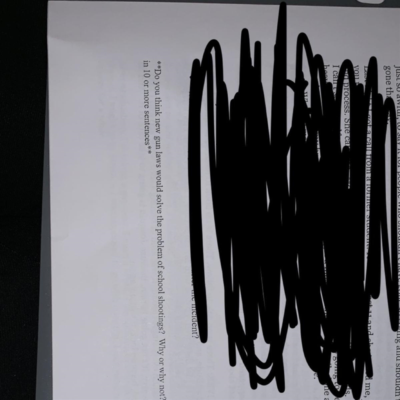 55 points!!!! Essay- do you think new gun laws would solve the problem of school shootings-example-1