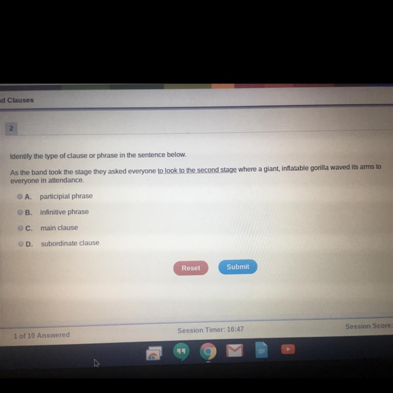 I don’t understand this at all and I just need to get it done lol.. What type of clause-example-1