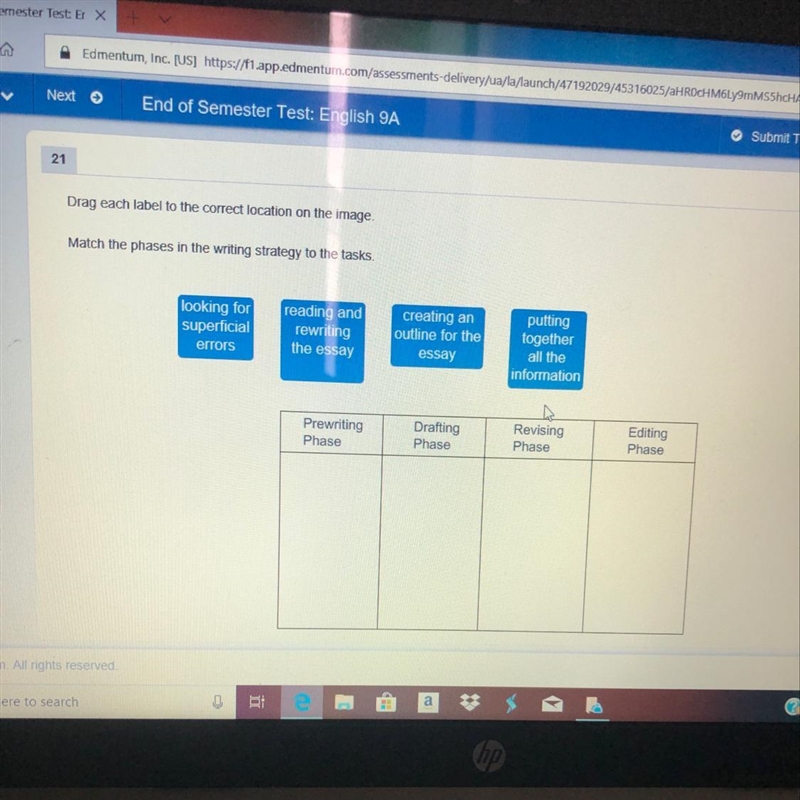 Match the phrases in the writing strategy to the task-example-1