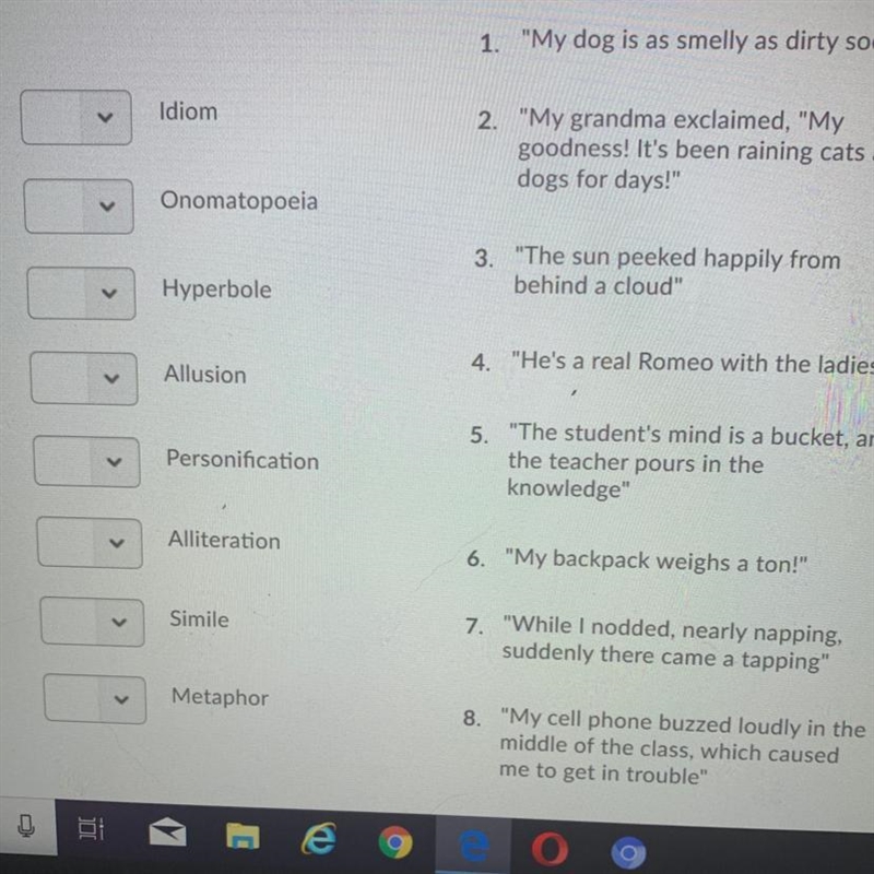 Please help!! Match the examples to the correct literary devices-example-1