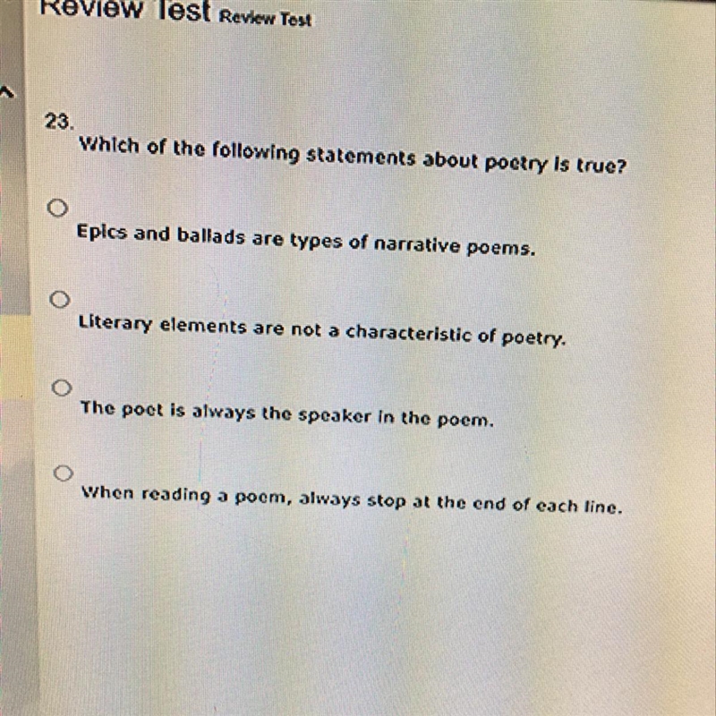 Which of the following statements about poetry is true?-example-1