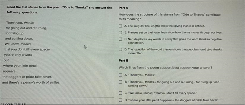 I need help with this question. It is based on the last stanza from the famous poem-example-1