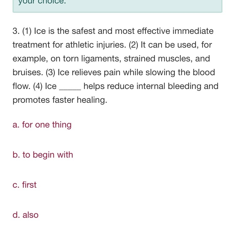 I need help please. Choose the appropriate transition to fill in the blank in the-example-1