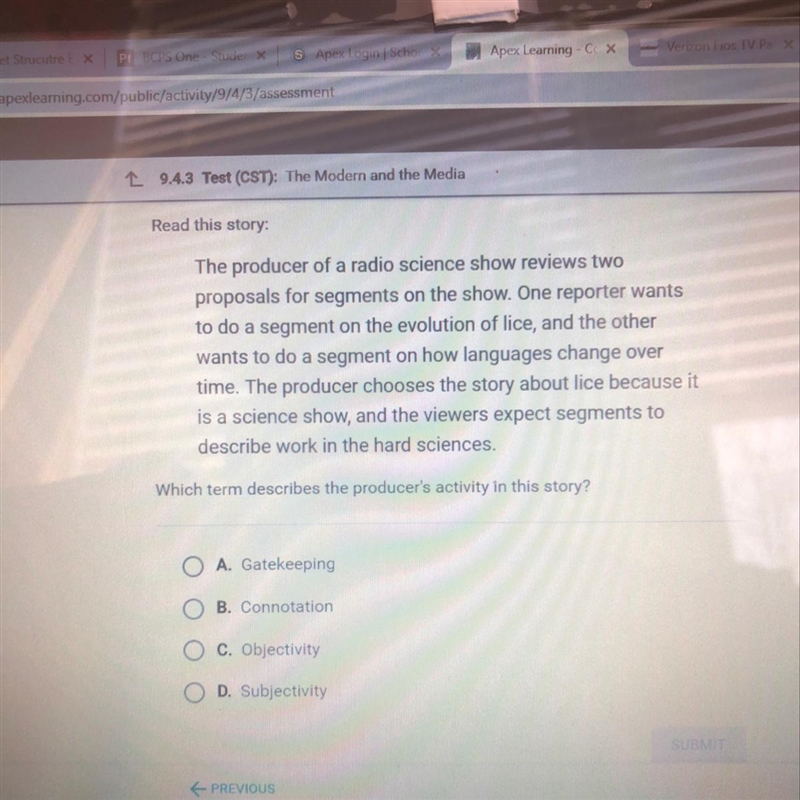 Which term describes the producers activity in this story ?-example-1