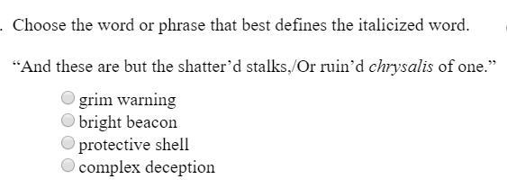 Choose the word or phrase that best defines the italicized word. "And these are-example-1