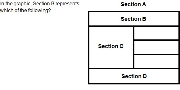 In the following section B represents which of the following ? A. the introduction-example-1