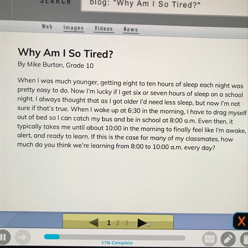 NEED HELP What’s is the author’s opinion about the school hours from 8:00 to 10:00 am-example-1