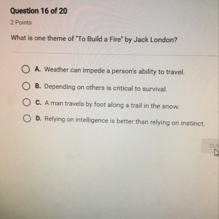 What is one theme of to build a fire by jack London-example-1