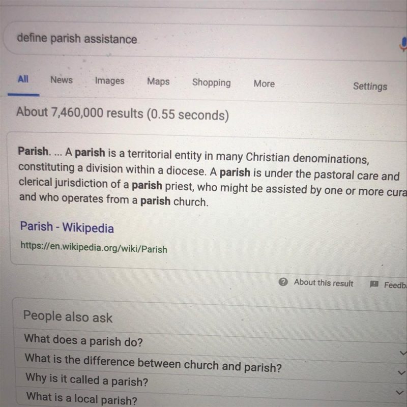 What is parish assistance?-example-1