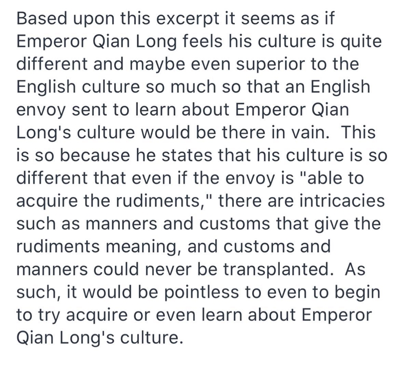 Based on the expert what can the most logically be concluded about Emperor Qian Long-example-1