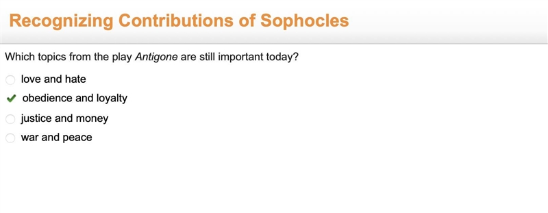 Which situation presented during scene 2 of the play Antigone is intended to highlight-example-1