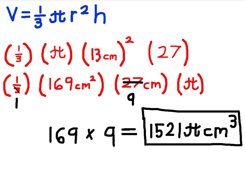 What is volume of cone ​-example-1