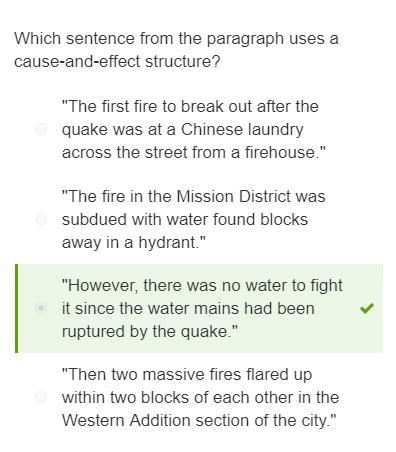 Read the excerpt from "The Great San Francisco Fire." The first fire to-example-1