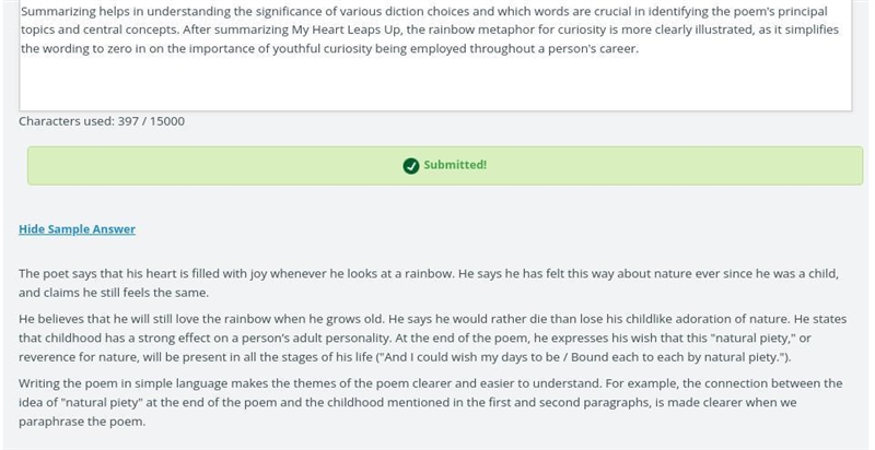 Rephrasing a poem can help you pinpoint its main themes and ideas. Paraphrase “My-example-1