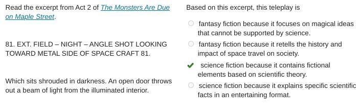 Read the excerpt from Act 2 of The Monsters Are Due on Maple Street. 81. EXT. FIELD-example-1