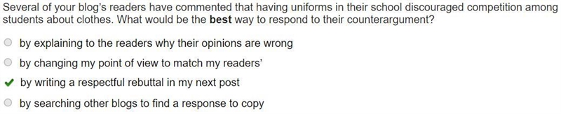 *49 POINTS* Several of your blog’s readers have commented that having uniforms in-example-1