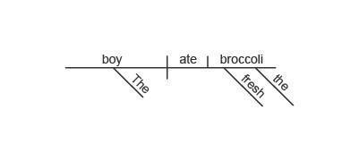 Which sentence diagram correctly represents this sentence? The boy ate the fresh broccoli-example-1