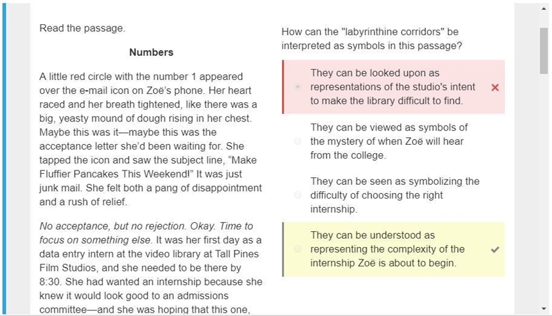 How can the labrynth corridors be interpreted as symbols in this passage-example-1