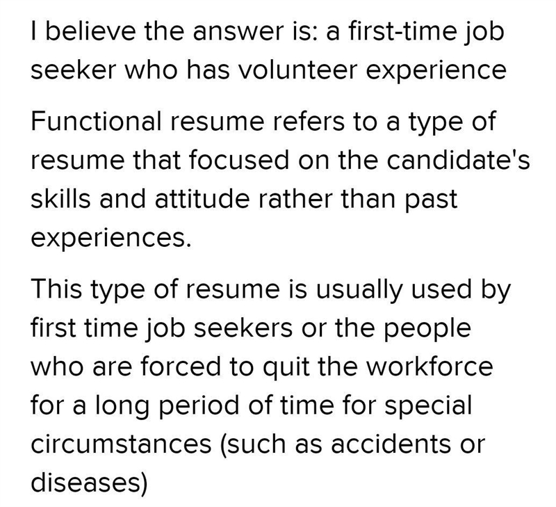 Who might benefit from using a functional resume?-example-1