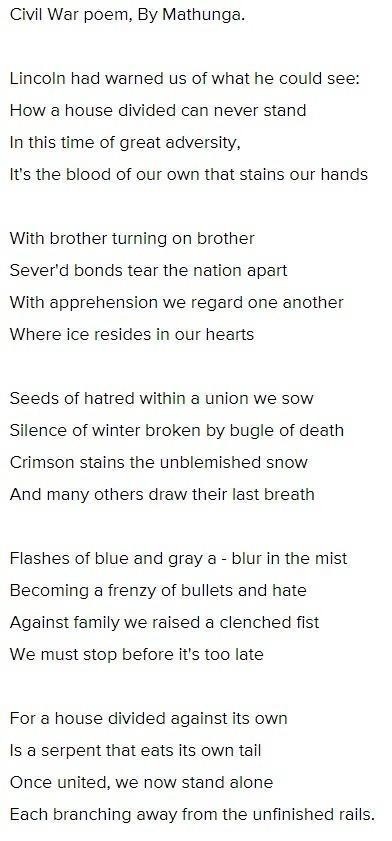 Can anyone help me write a civil war poem????-example-1