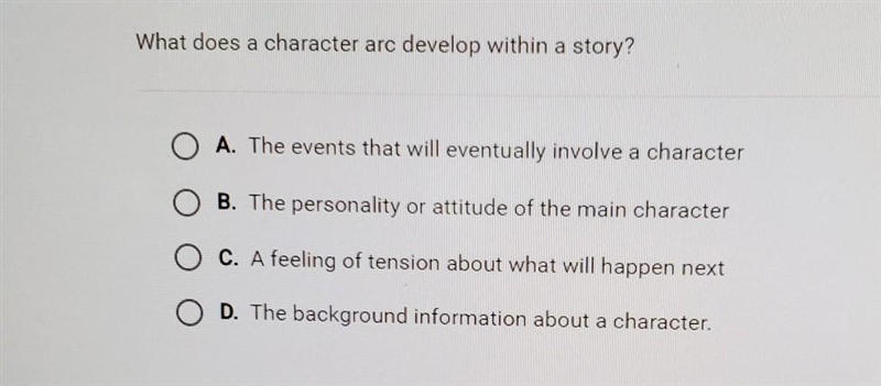 What does a character arc develop within a story?​-example-1