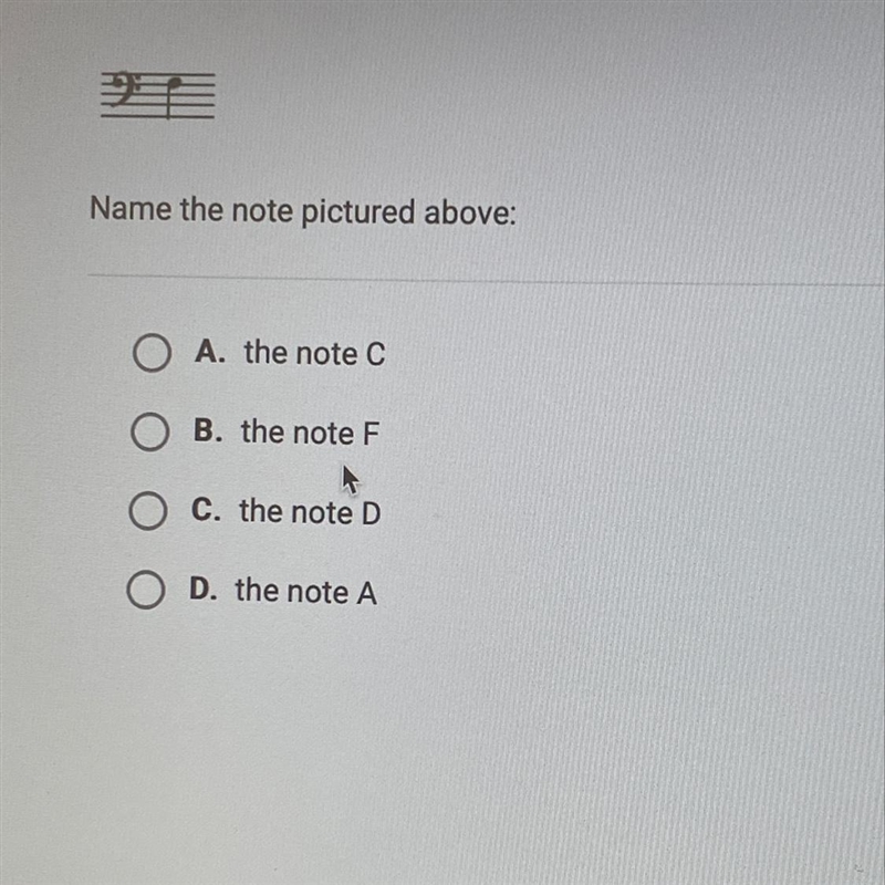 Name the note pictured above: A.) the note C B.) the note F C.) the note D D.) the-example-1