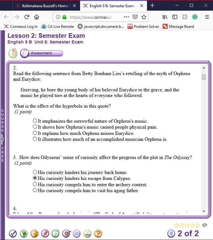 Please answer fast! 9th grade English final! Both questions, please.-example-1