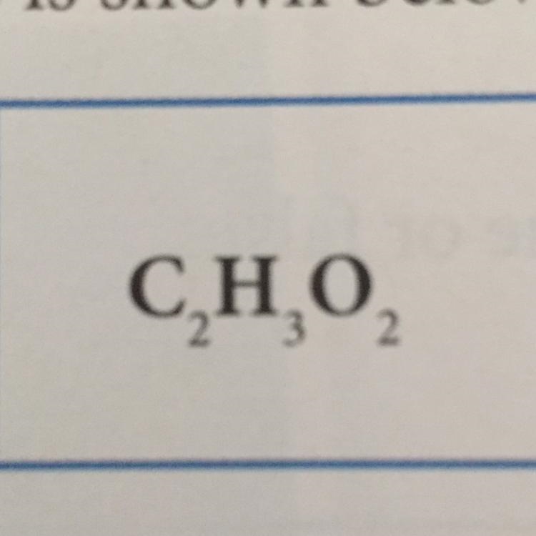 How many atoms of carbon are im one molecule of acetate a. 1 b. 2 c. 3 d. 7-example-1