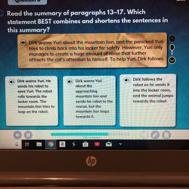 Read the summary of paragraphs 13-17. Which statement BEST combines and shortens the-example-1