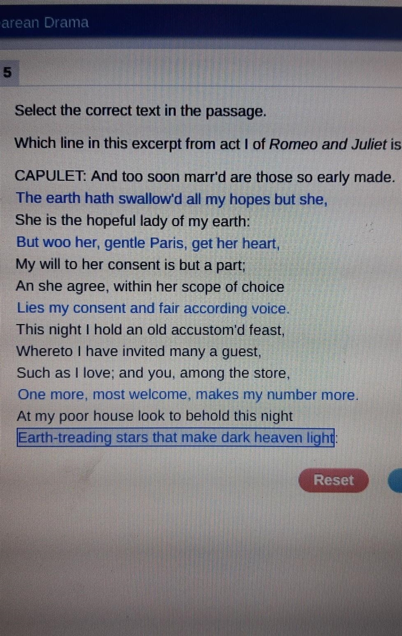 Which line in this excerpt from act 1 of Romeo and Juliet is an example of an oxymoron-example-1