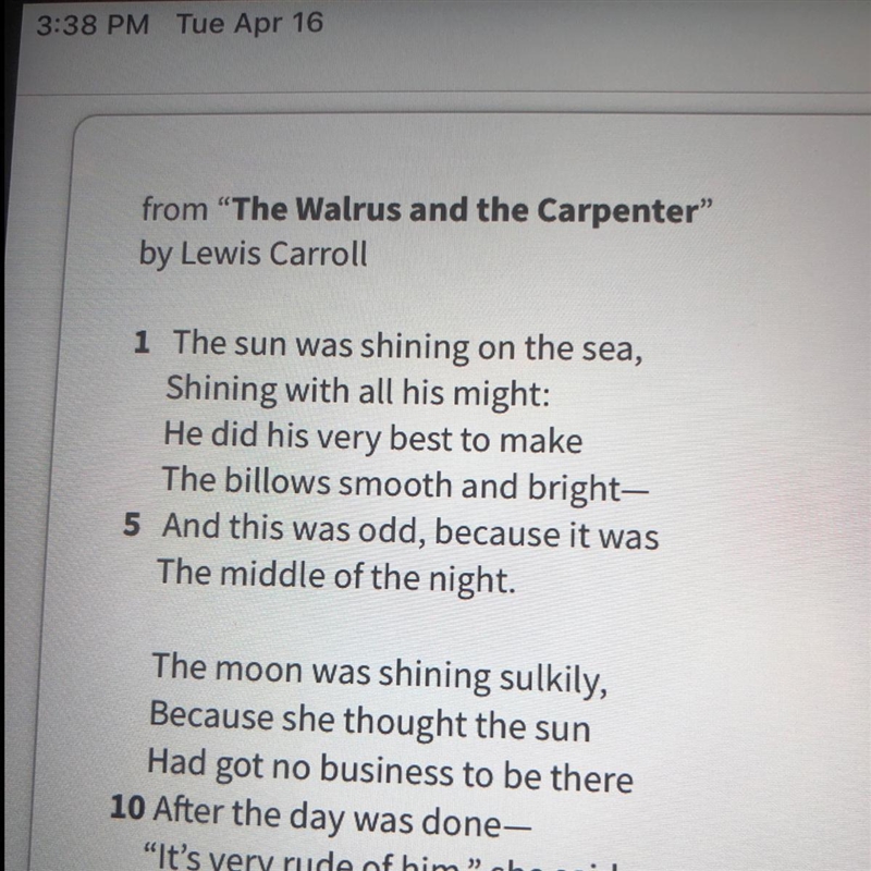 (HELP PLEASE& HURRY) Which is the best paraphrase in the first stanza?-example-1