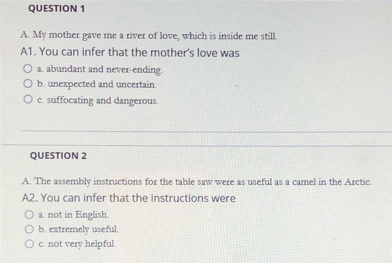 Click on the inference that is most logical, based on the information given in the-example-1