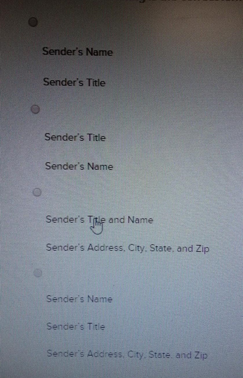 Which of the following is the correct formatting for the signiture of a business letter-example-1