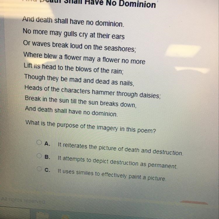 What is the purpose of the imagery in this poem?-example-1