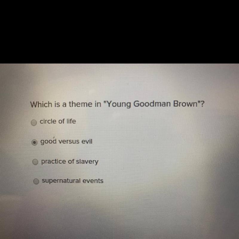 Which is a theme in “young goodman brown” ?-example-1