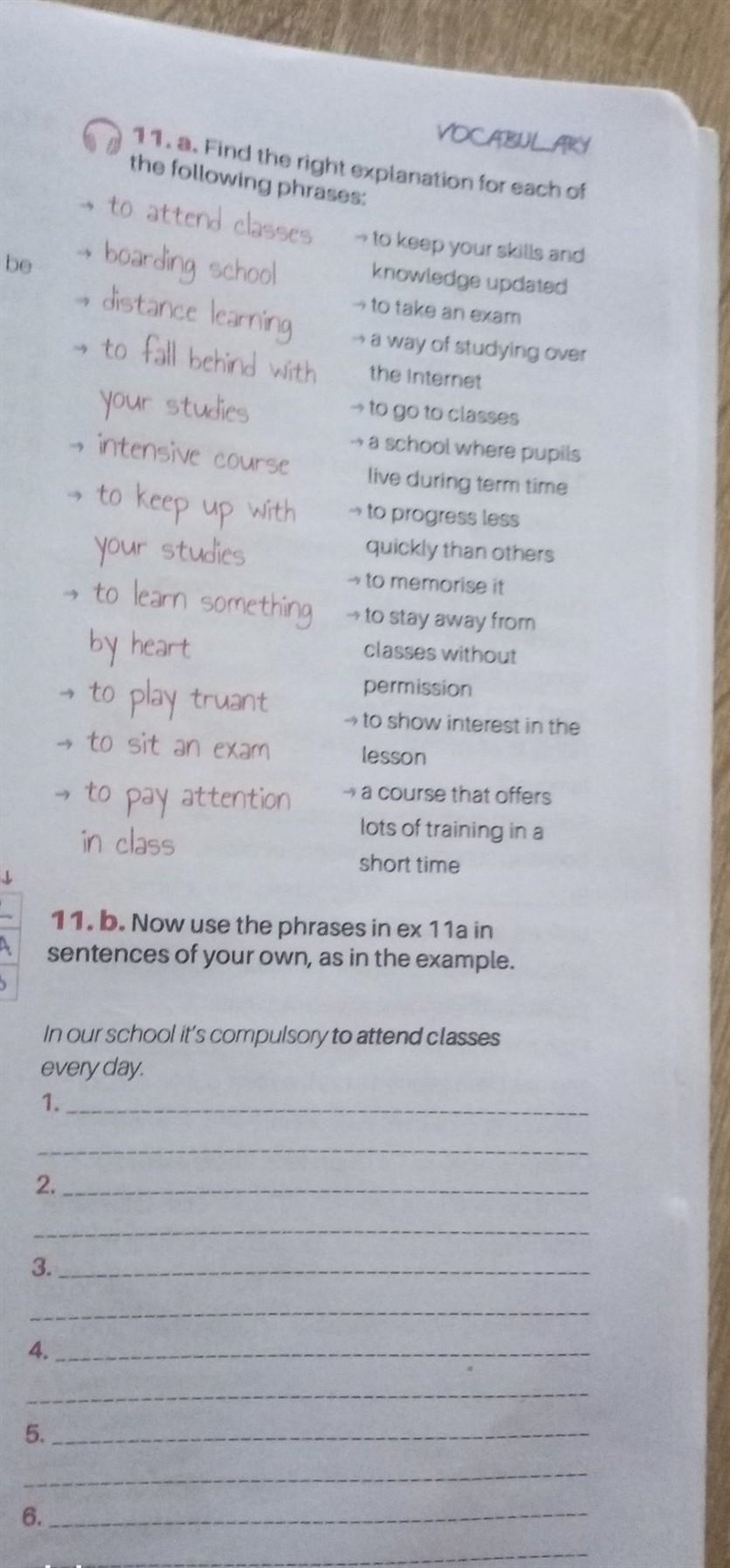 Help me !!! Please !!! Exercise 11 (a,b) . For exercise 11) b, I need 9 sentences-example-1