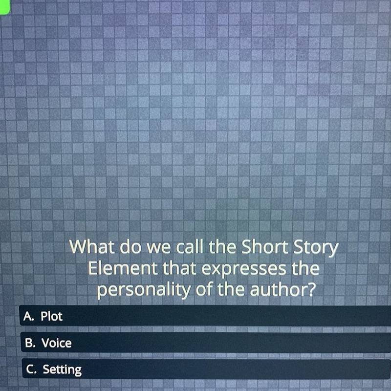 What do we call the short story Element that expresses the personality of the author-example-1