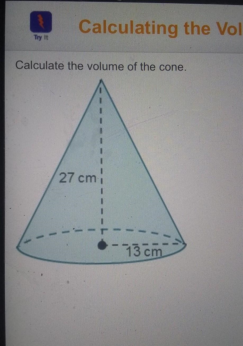 What is volume of cone ​-example-1